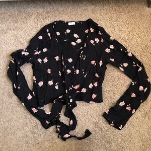 John Galt, center tie long sleeve top